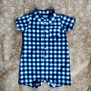 Carter’s Boys Navy Gingham Short Sleeve Bodysuit